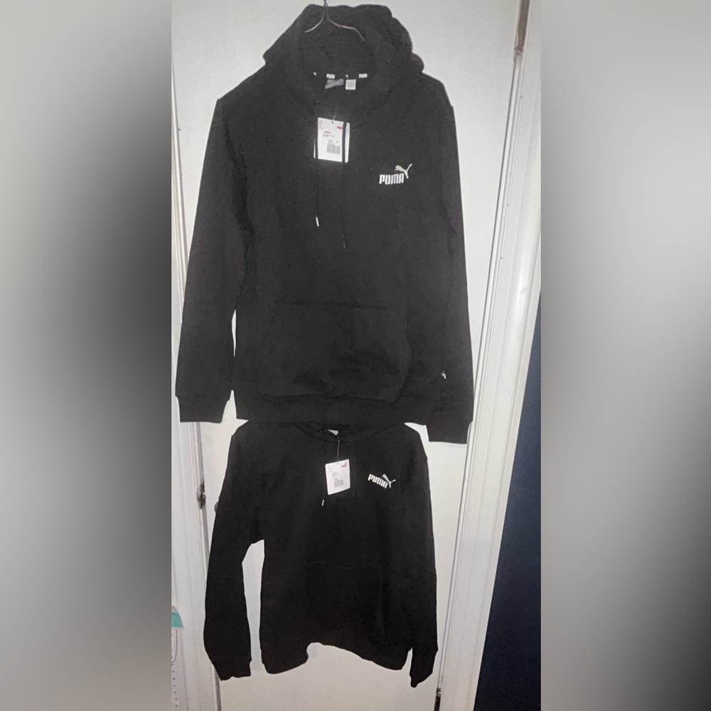 PUMA Black Womens Essential Hoodie Reg fit 2 available L and XL NWT